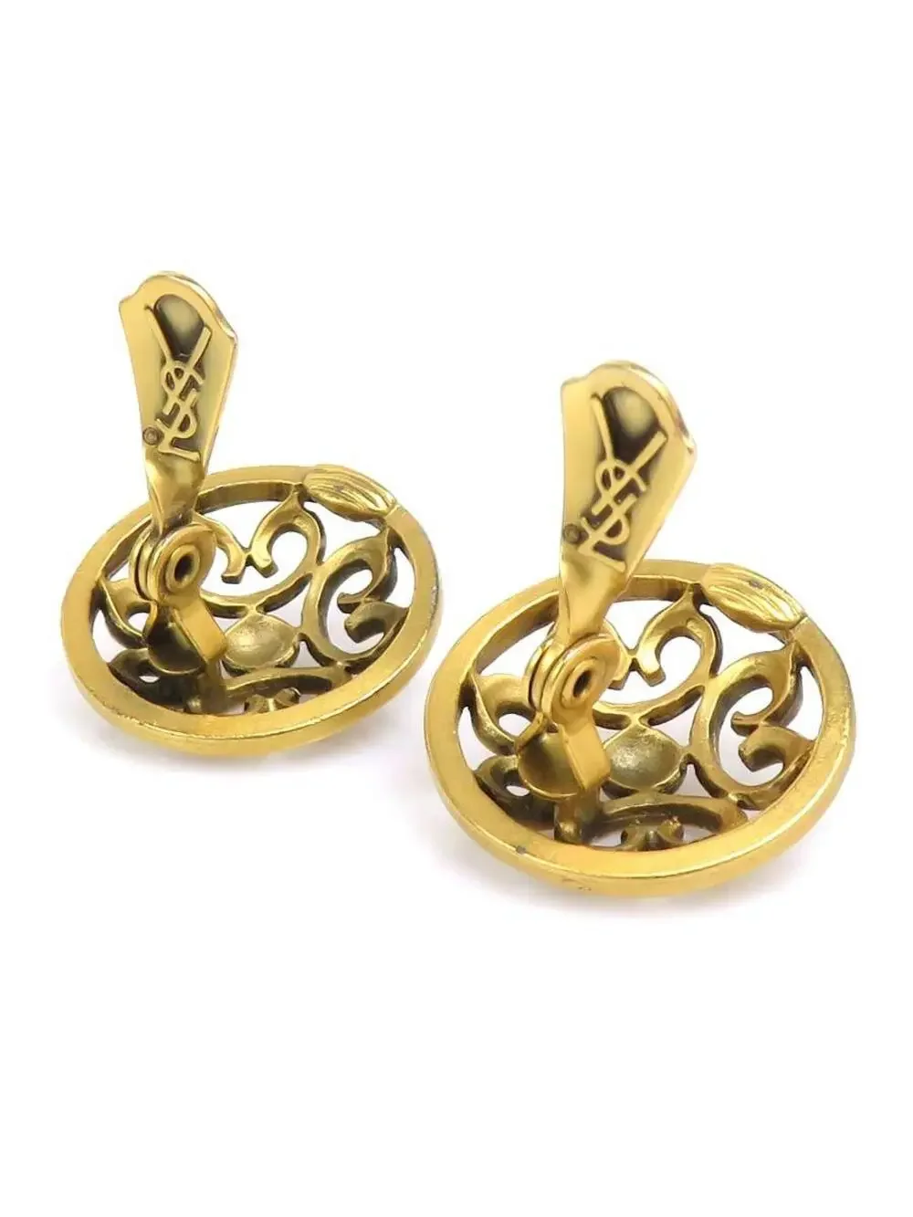 Auth Yves Saint Laurent Earrings Gold #303027Y12B
